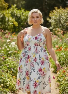 Torrid Womens Ivory & Pink Floral Shoulder Tie Mini Dress Plus Size 0